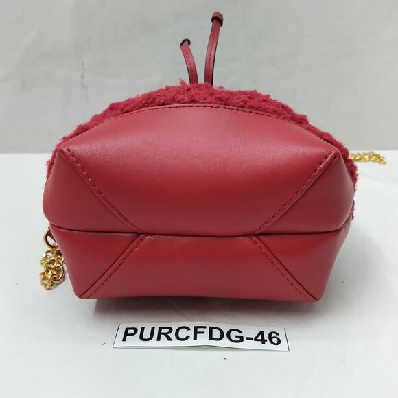 Tory Burch Willa Boucle Red Tweed Mini Drawstring Bucket Crossbody Bag - Picture 9 of 16